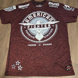 American Fighter Maroon Graphic T-Shirt Size Medium